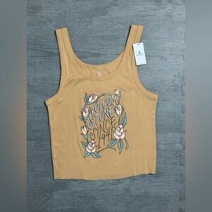 Volcom First Date Tank girls size 14 L color tan New with tags